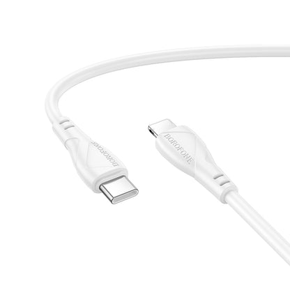 USB-C til USB-C data- og ladekabel Borofone BX121 Energy, 60W, 1m, Hvit