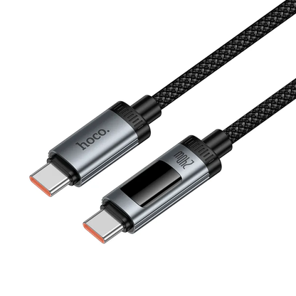 USB-C til USB-C data- og ladekabel HOCO Display U148, 240W, 1.2m, Svart
