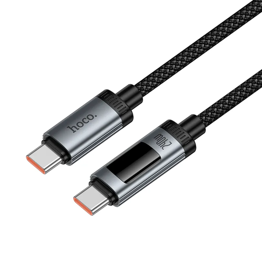 USB-C til USB-C data- og ladekabel HOCO Display U148, 240W, 1.2m, Svart