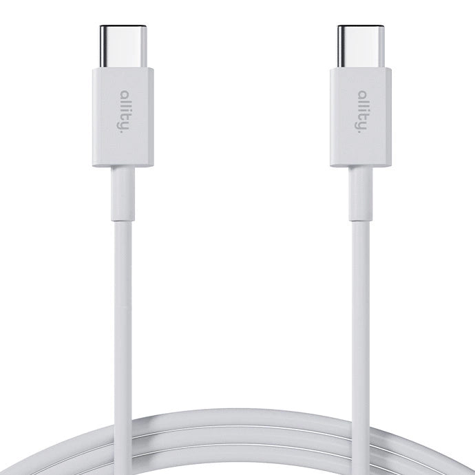 USB-C til USB-C data- og ladekabel Allity. AUC-03, 100W, 2m, Hvit