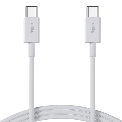 USB-C til USB-C data- og ladekabel Allity. AUC-03, 100W, 2m, Hvit