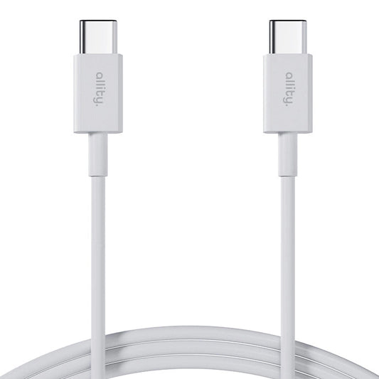 USB-C til USB-C data- og ladekabel Allity. AUC-03, 100W, 1m, Hvit