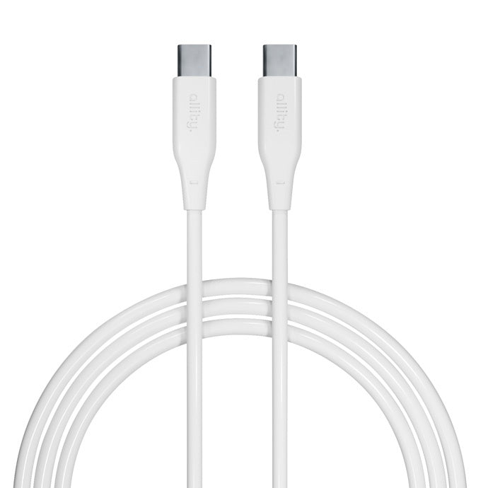 USB-C til USB-C data- og ladekabel Allity. AUC-02, 100W, 1m, Hvit