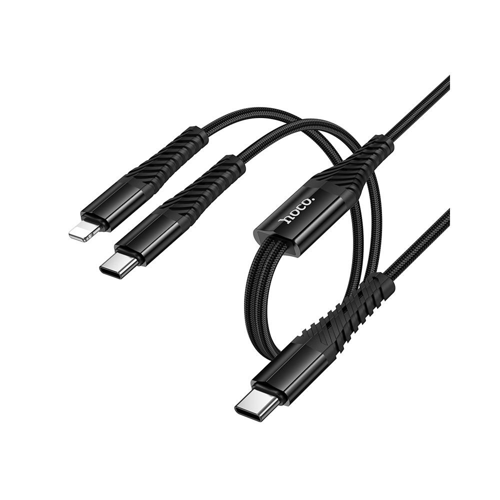 USB-C - Lightning / USB-C Ladekabel HOCO X123, 10W, 1m, Svart