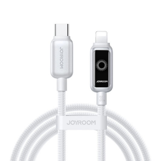 USB-C til Lightning Joyroom S-A55 StarFlight Display data- og ladekabel, 30W, 1.2m, Hvit