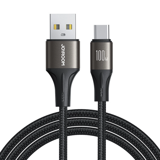 USB-A - USB-C Joyroom S-A25 Light-Speed data- og ladekabel, 100W, 1.2m, Svart