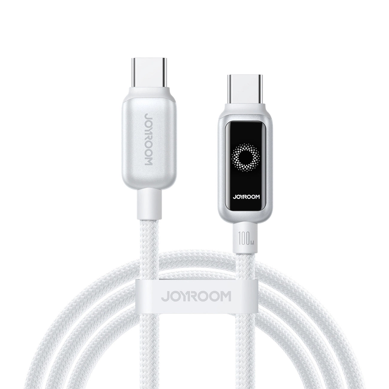 USB-C til USB-C data- og ladekabel Joyroom S-A55 StarFlight Display, 100W, 1.2m, Hvit