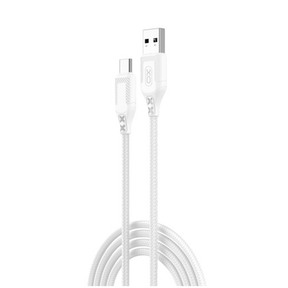Data- og ladekabel USB-A - USB-C XO Design NB235, 18W, 1m, Hvit