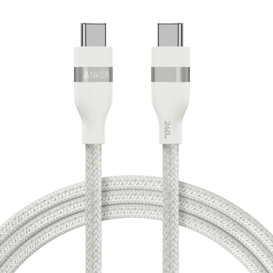 USB-C til USB-C Anker data- og ladekabel, 240W, 1.8m, Hvit A82E2H22