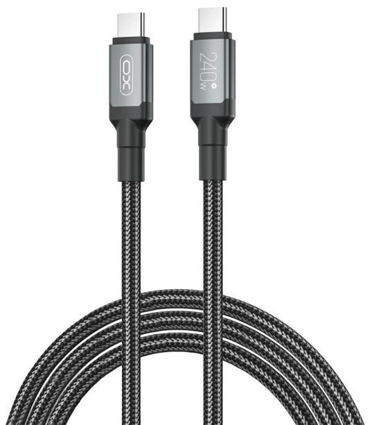 USB-C Data- og Ladekabel - USB-C XO Design NB-Q264B, 240W, 2m, Svart