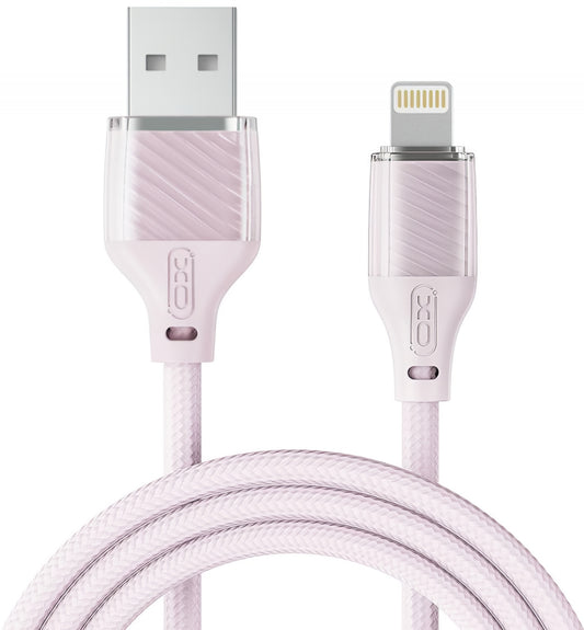 USB-A - Lightning Data og Ladekabel XO Design NB291, 18W, 1m, Rosa