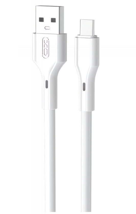 USB-A til USB-C data- og ladekabel XO Design NB230, 18W, 1m, Hvit