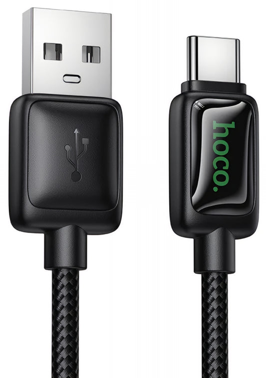 USB-A til USB-C data- og ladekabel HOCO U146, 36W, 1.2m, Svart