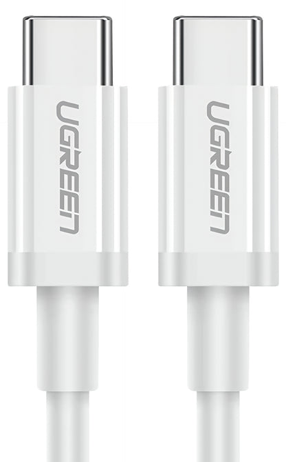USB-C til USB-C data- og ladekabel UGREEN US264, 60W, 0.5m, Hvit