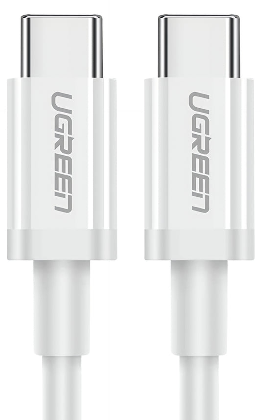USB-C til USB-C data- og ladekabel UGREEN US264, 60W, 0.5m, Hvit