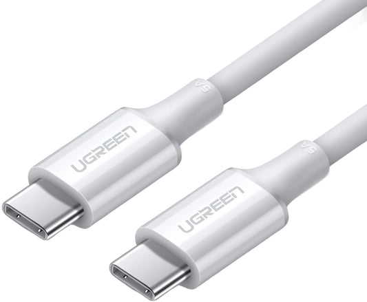 USB-C til USB-C data- og ladekabel UGREEN US300, 100W, 2m, Hvit
