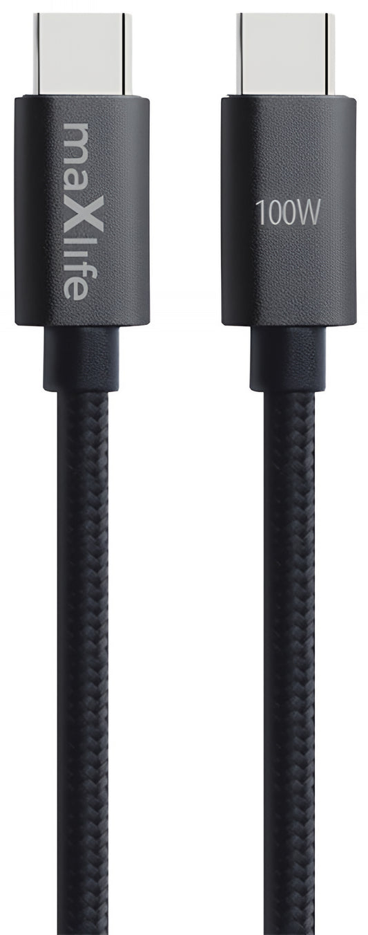 USB-C data- og ladekabel - USB-C MaXlife MXUC-12, 100W, 1m, Svart