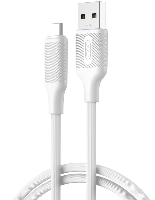 USB-A - USB-C Data- og Ladekabel XO Design NB265, 18W, 1m, Hvit