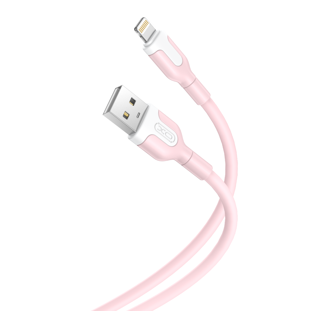 USB-A - Lightning Data og Ladekabel XO Design NB212, 18W, 1m, Rosa