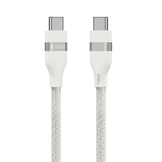 USB-C til USB-C Anker data- og ladekabel, 240W, 0.9m, Hvit A82E2H21