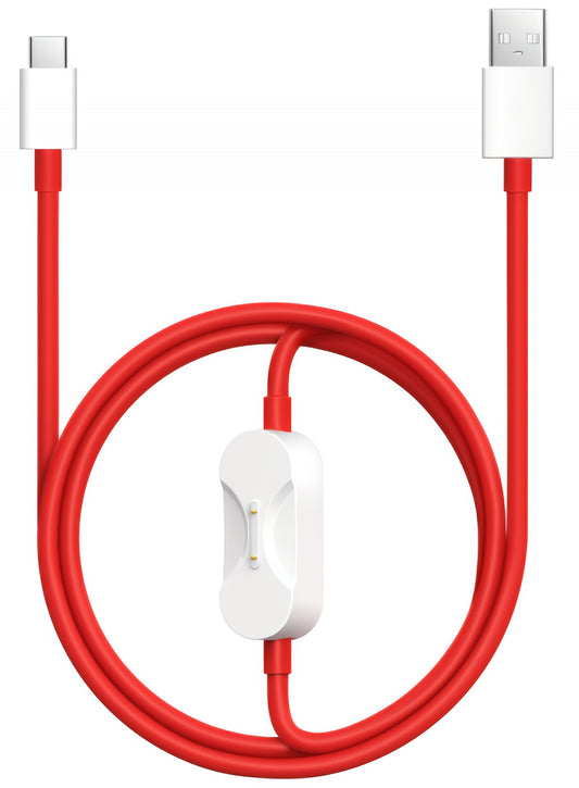 USB-A til USB-C / Pogo Pin OnePlus DL162 data- og ladekabel, 80W, 1.2m, Rød 5461100665