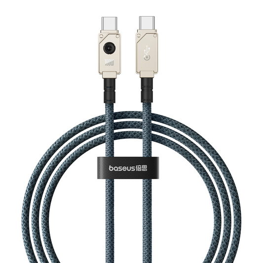 USB-C til USB-C Baseus Unbreakable data- og ladekabel, 100W, 2m, Hvit P10355800221-01