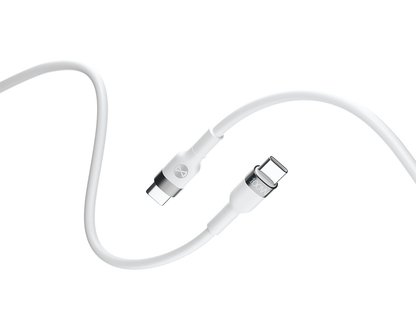 USB-C til USB-C Forever Flexible data- og ladekabel, 100W, 2m, Hvit