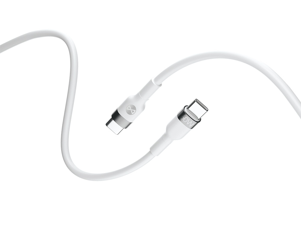 USB-C data- og ladekabel - USB-C Forever Flexible, 60W, 2m, Hvit