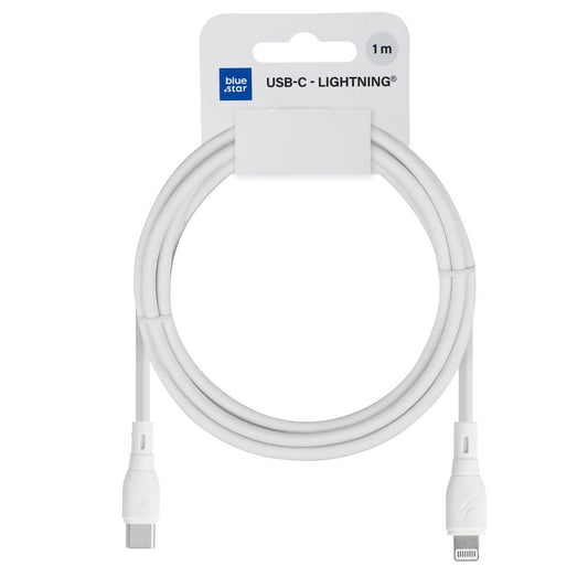 Data- og ladekabel USB-C - Lightning Blue Star Eco, 27W, 1m, Hvit