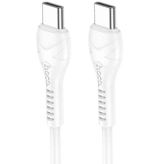Data- og ladekabel USB-C - USB-C HOCO X37, 60W, 1m, Hvit