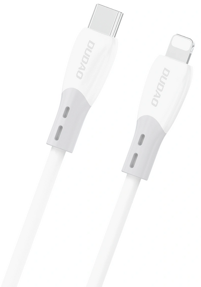 USB-C - Lightning Dudao L25SX data- og ladekabel, 30W, 1m, Hvit