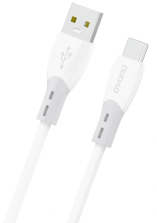 USB-A til USB-C data- og ladekabel Dudao L25ST, 100W, 1m, Hvit