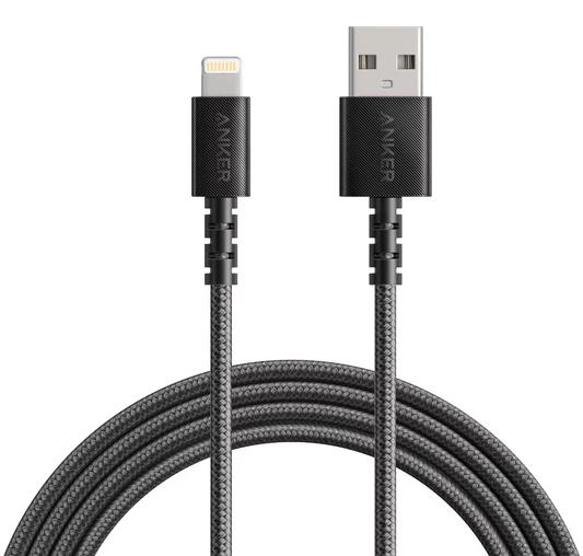 USB-A - Lightning Anker Powerline Select+ data- og ladekabel, 18W, 1.8m, Svart A8013H12