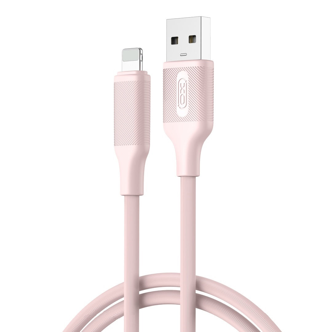 USB-A - Lightning Data- og Ladekabel XO Design NB265, 12W, 1m, Rosa