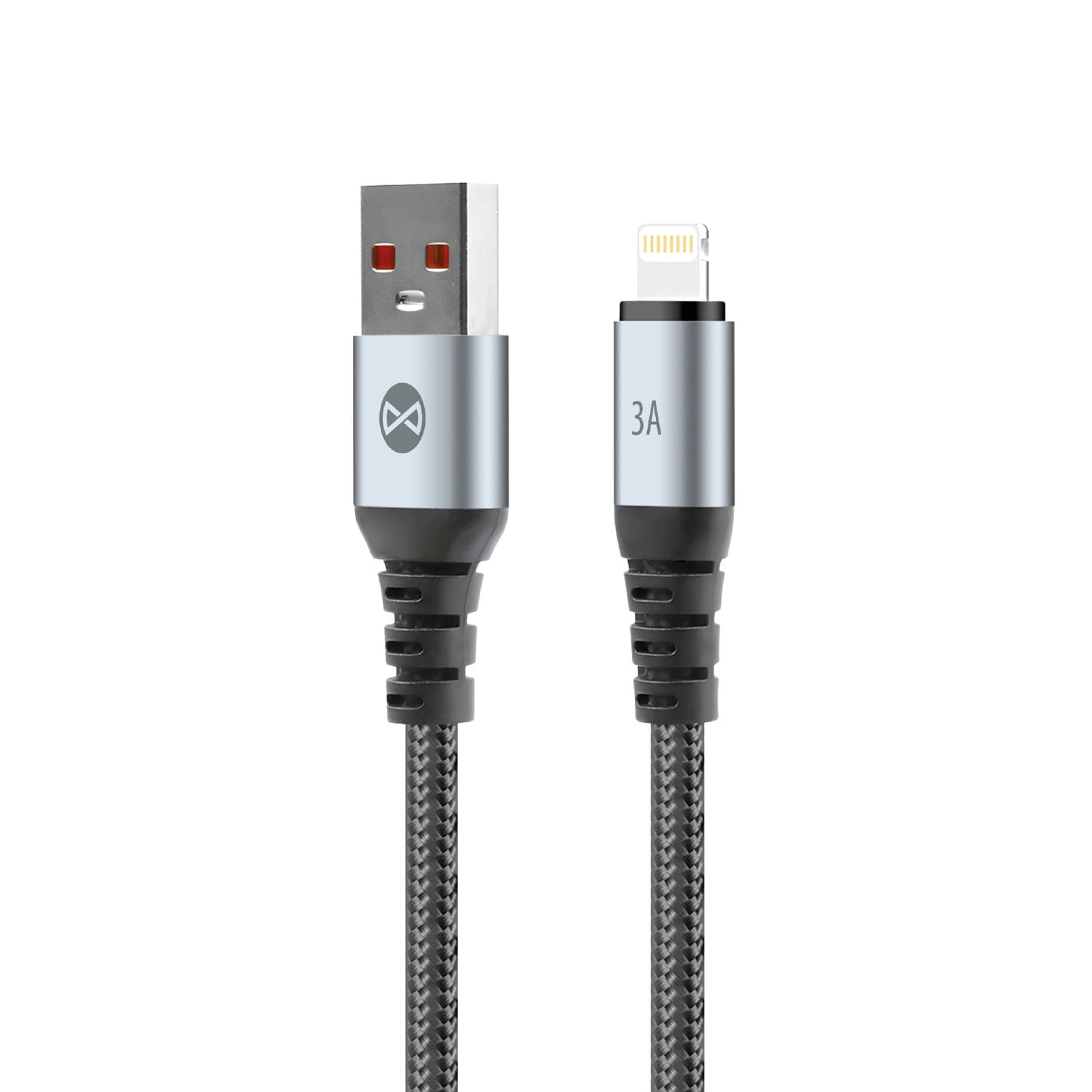 USB-A - Lightning Forever Braix data- og ladekabel, 18W, 1m, Svart