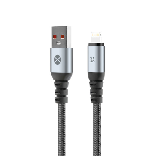 USB-A - Lightning Forever Braix data- og ladekabel, 18W, 1m, Svart
