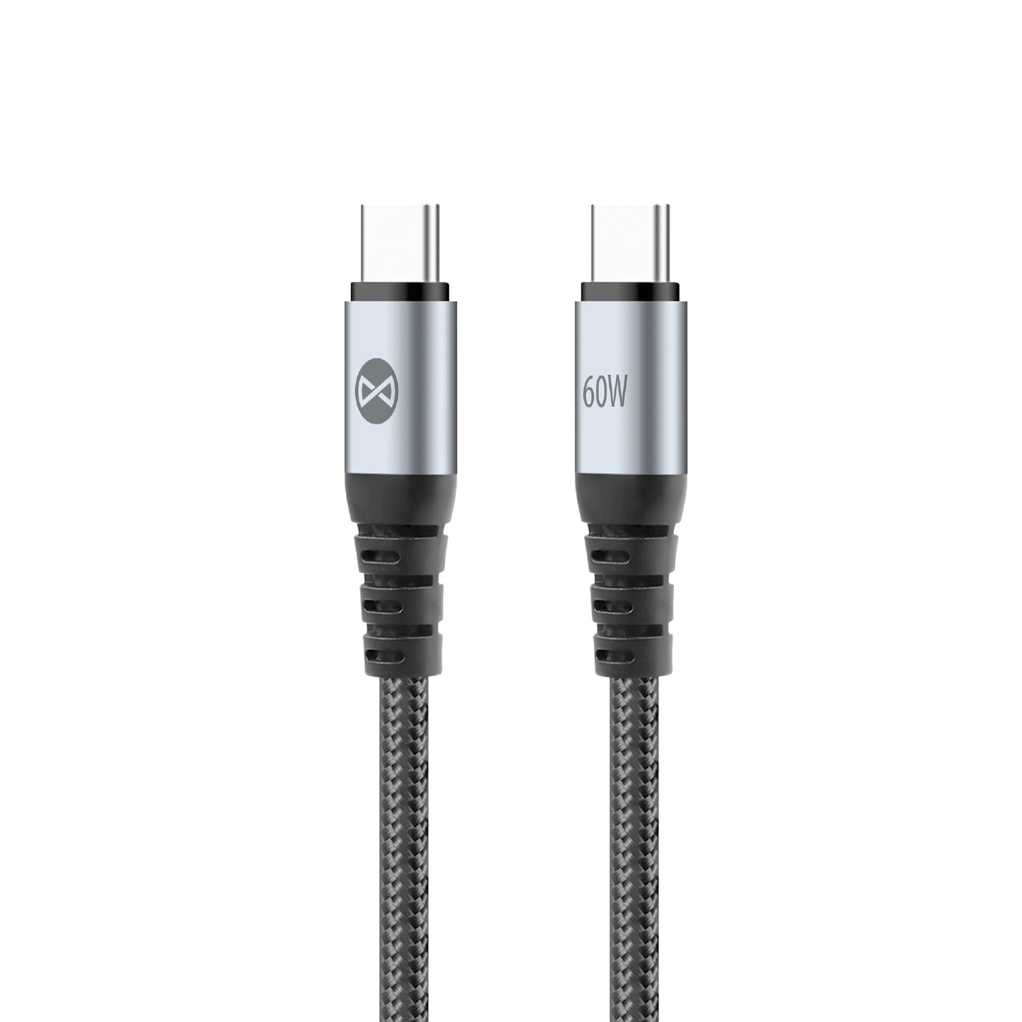 USB-C til USB-C data- og ladekabel Forever Braix, 60W, 1m, Svart
