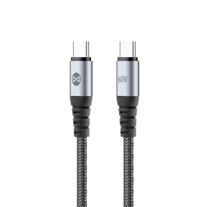 USB-C til USB-C data- og ladekabel Forever Braix, 60W, 1m, Svart