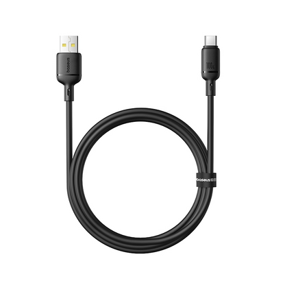 USB-A - USB-C Baseus Silky data- og ladekabel, 100W, 1m, Svart P10377703113-00