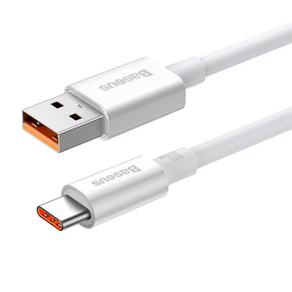 Data- og ladekabel USB-A - USB-C Baseus Superior Series, 100W, 1m, Hvit P10320102214-01