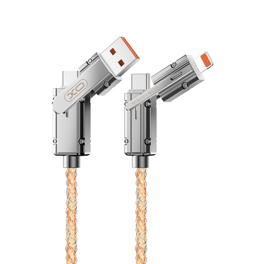 USB-C / USB-A - USB-C / Lightning XO Design NB276 data- og ladekabel, 60W, 1m, Grå