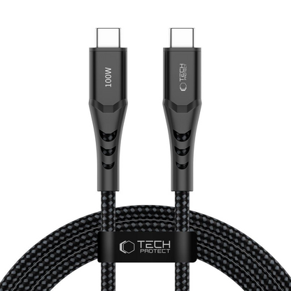 USB-C data- og ladekabel - USB-C Tech-Protect UB11T Ultraboost, 100W, 2m, svart