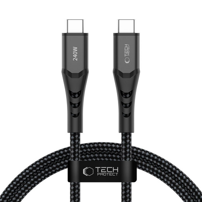 USB-C Data- og ladekabel - USB-C Tech-Protect UB11T Ultraboost, 240W, 1m, Svart