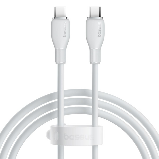 USB-C Data- og Ladekabel - USB-C Baseus Pudding, 100W, 1.2m, Hvit P10355702221-00
