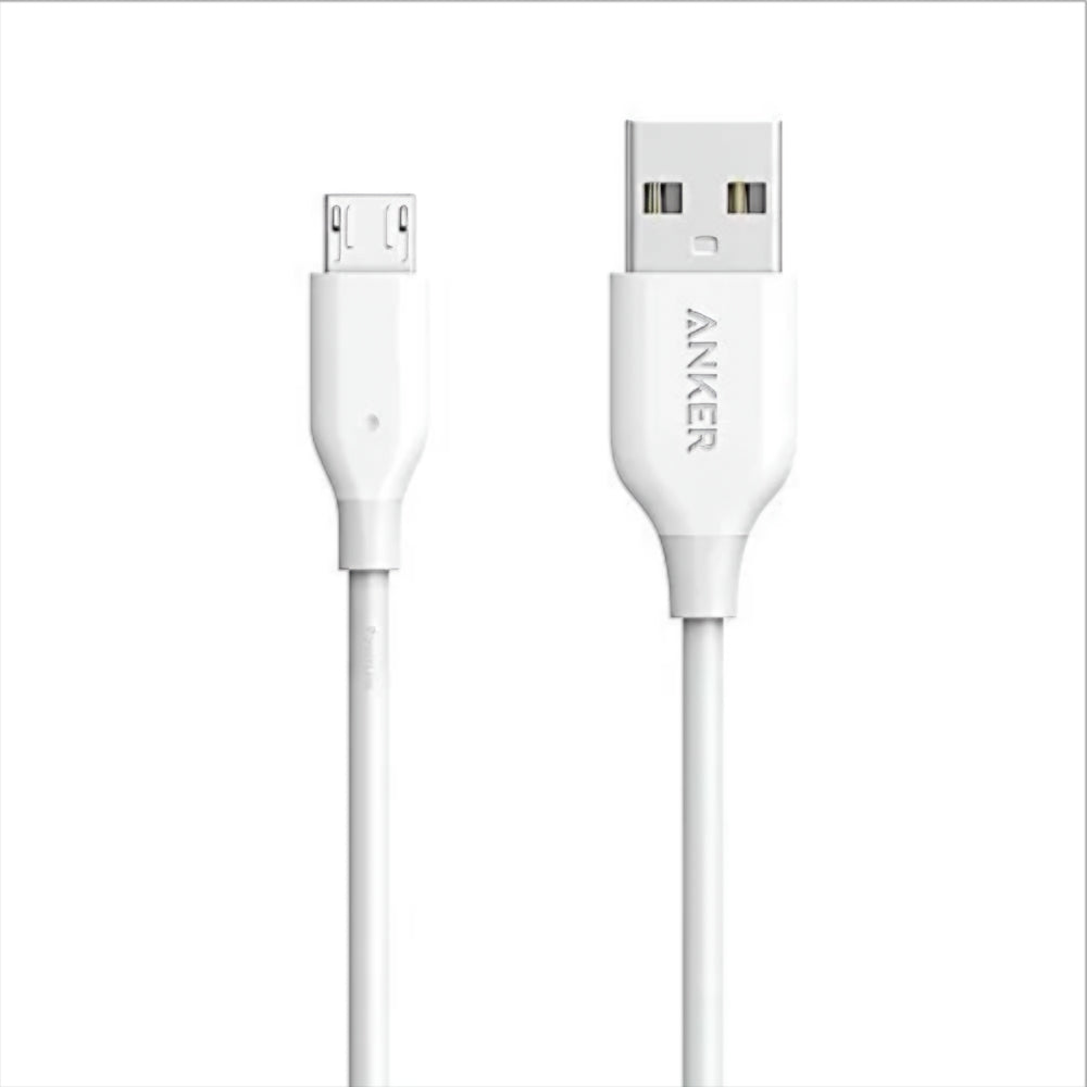 Data- og ladekabel USB-A - microUSB Anker PowerLine, 18W, 1m, Hvit A8132H21