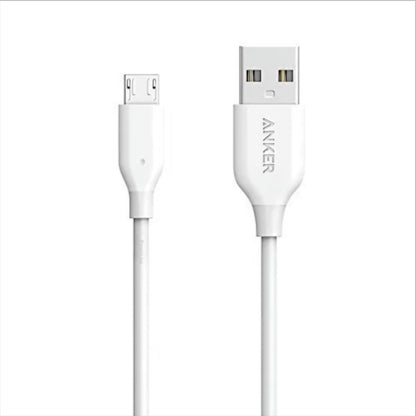 Data- og ladekabel USB-A - microUSB Anker PowerLine, 18W, 1m, Hvit A8132H21