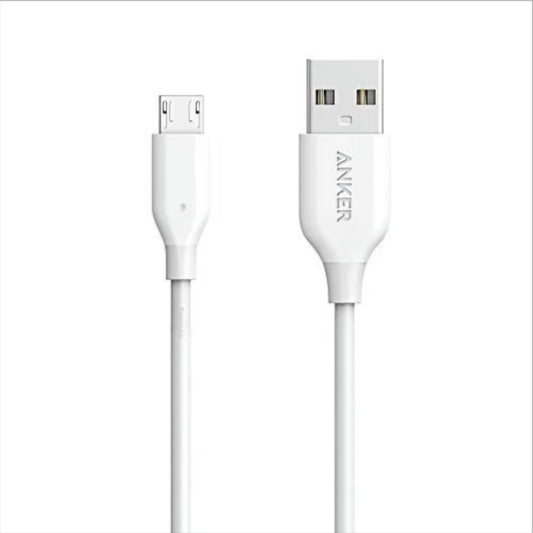Data- og ladekabel USB-A - microUSB Anker PowerLine, 18W, 1m, Hvit A8132H21