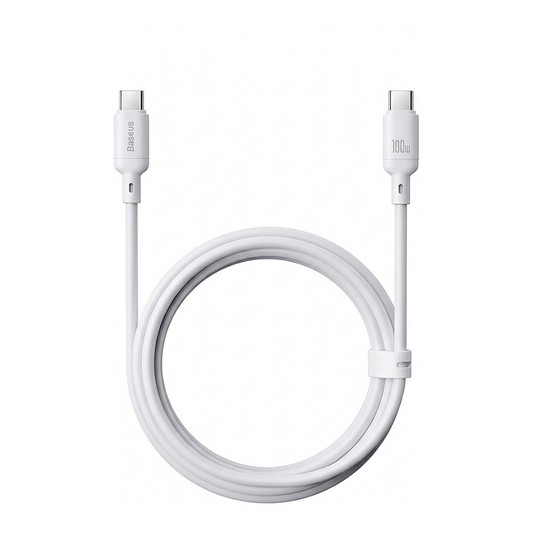 USB-C til USB-C data- og ladekabel Baseus Silky, 100W, 2m, Hvit
