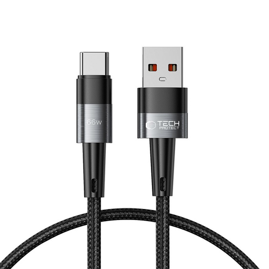 USB-A til USB-C data- og ladekabel Tech-Protect Ultraboost, 66W, 0,5m, grå