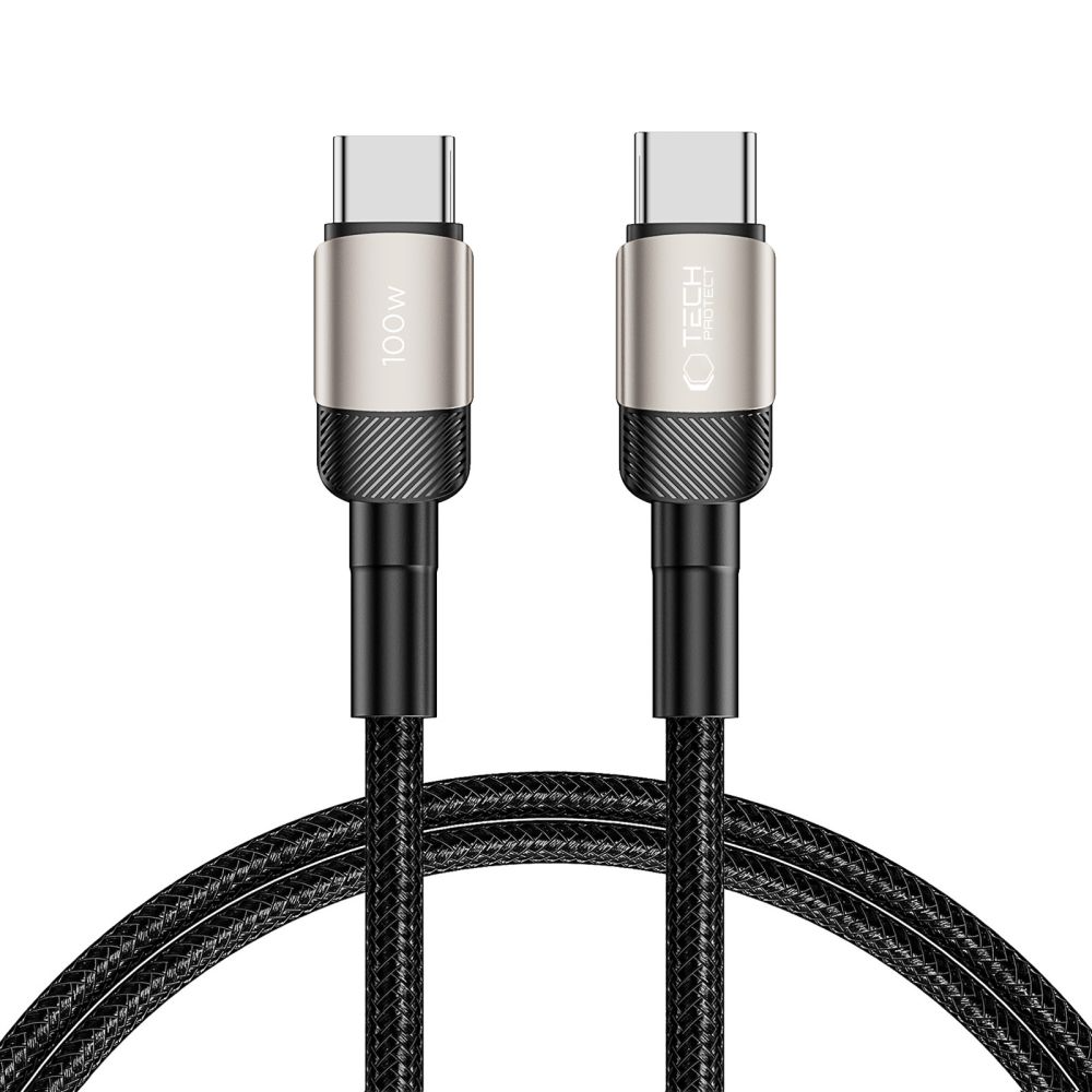 USB-C data- og ladekabel - USB-C Tech-Protect Ultraboost EVO, 100W, 1m, Sølv